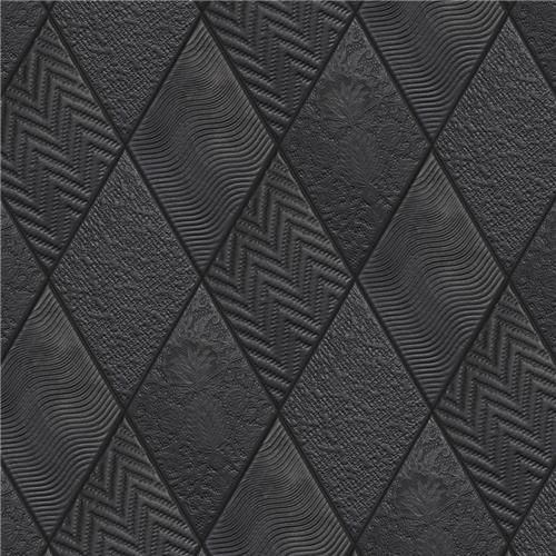 Rhombus Black Porcelain Tile - Glossy - 5 1/2" X 9 1/2"