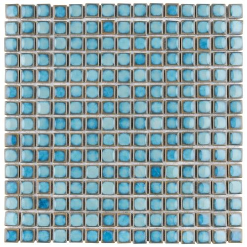 Hudson Edge Marine Porcelain Mosaic - 12 3/8" x 12 3/8" Glossy