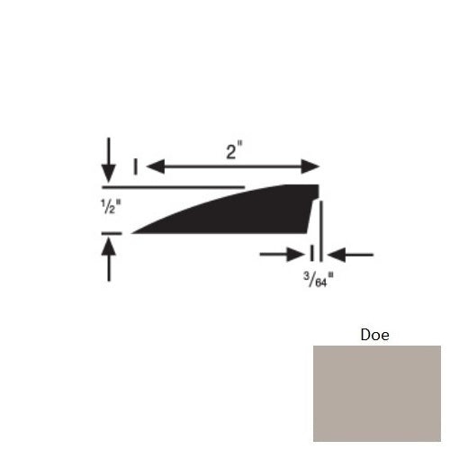 Flextones Doe Vinyl 157 Reducer - 1/2" X 12 Ft - Thermoplastic