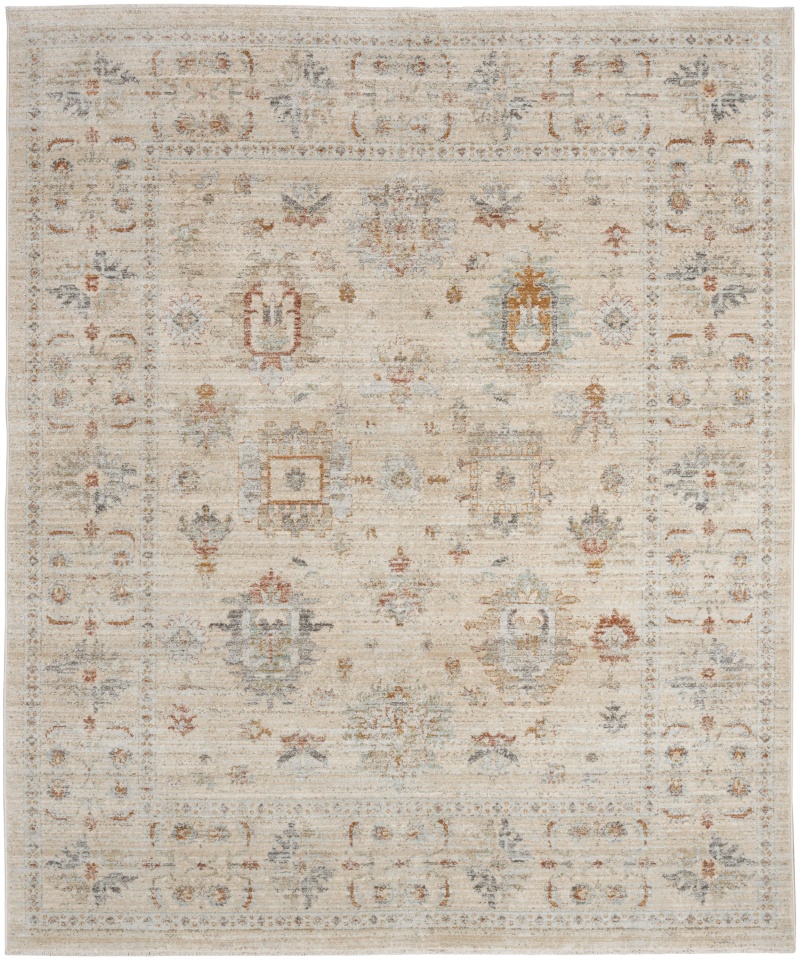 Oases Ivory Beige Oae01 Polypropylene Vintage Area Rug
