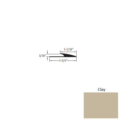 Johnsonite Clay Vinyl Edge Guard Moulding/Trim