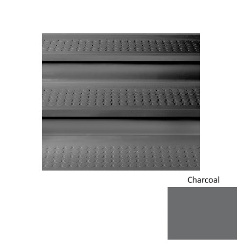 Performance Compound 98 Charcoal Vantage Raised Circular Rubber (Sq) Stair Tread - Textured