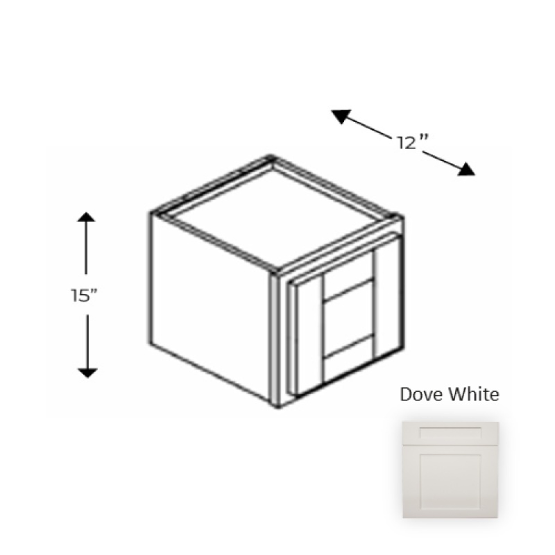 Framed Shaker Classic Dove White Natural Clear Coat Wood Kitchen Wall Cabinet - 18" X 15" X 12" - Natural Clear Coat