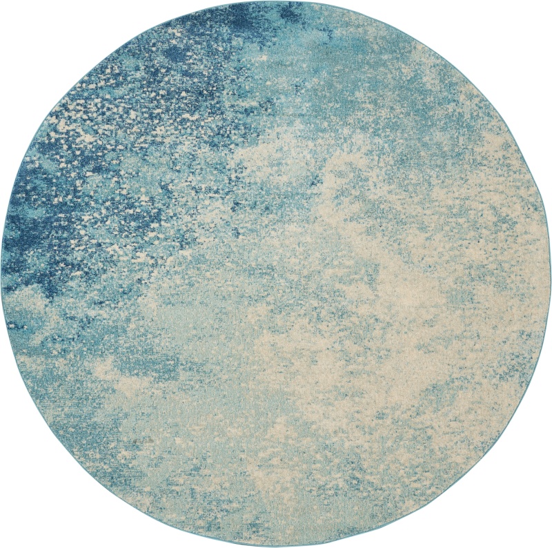 Passion Psn10 Navy Light Blue Polypropylene Modern Area Rug