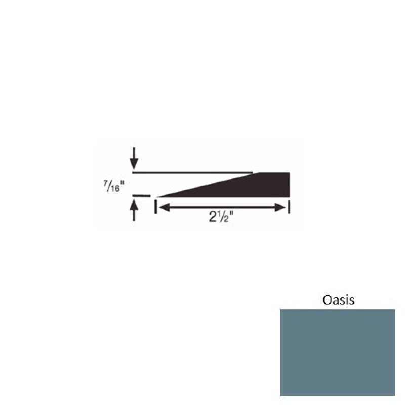 Solid 20 Oasis Rubber Transitional Reducer - 2 1/2" X 9 Ft (108") X 7/16"