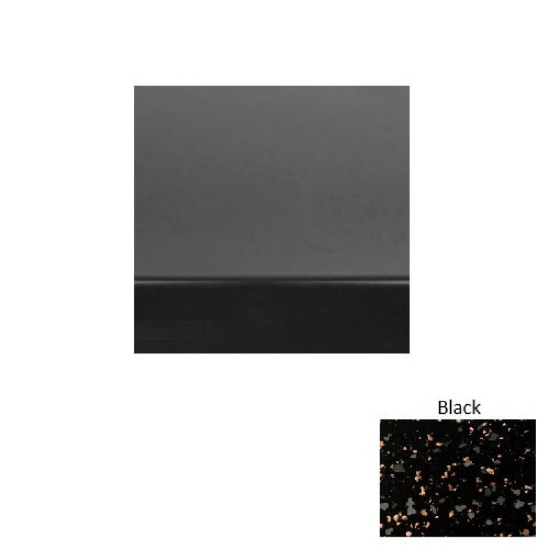 Renew 60 Black Heavy Duty Rubber (Sq) Stair Tread With Dupont Kevlar - Smooth