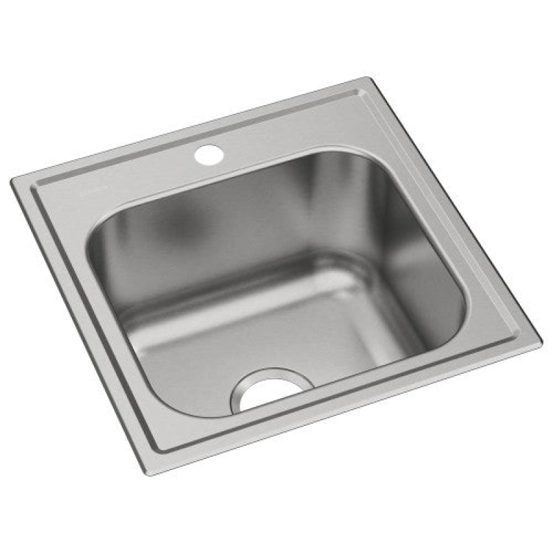 Dpc12020101 Dayton Stainless Steel Drop In Single Bowl Kitchen Sink - 20" X 20" X 10 1/8" With 1 Hole - Stainless Steel
