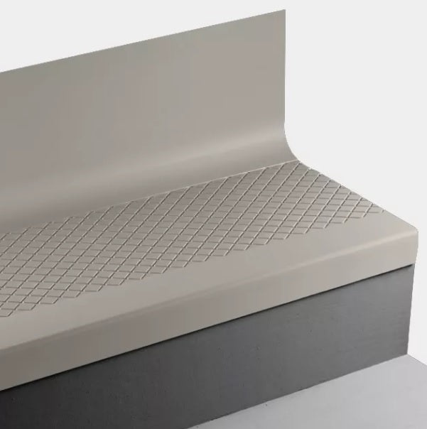 Macadamia Diamond 19" x 42" Angle Fit Stair Tread With Riser