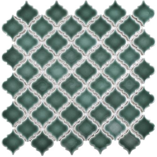 Hudson Tangier Emerald Porcelain Mosaic - Arabesque - Glossy