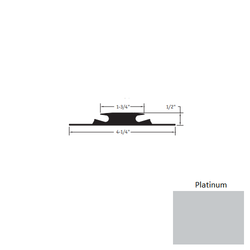 Johnsonite Platinum Vinyl Moulding / Trim - 1 3/4" X 4 1/4" X 3 Ft (36") X 1/2" Carpet Insert Threshold - Carpet Insert Threshold