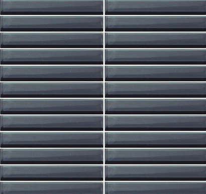 Color Wave Classic Colors Nine Iron Straight Joint Glass Mosaic - 1" X 6" Stacked - Glossy