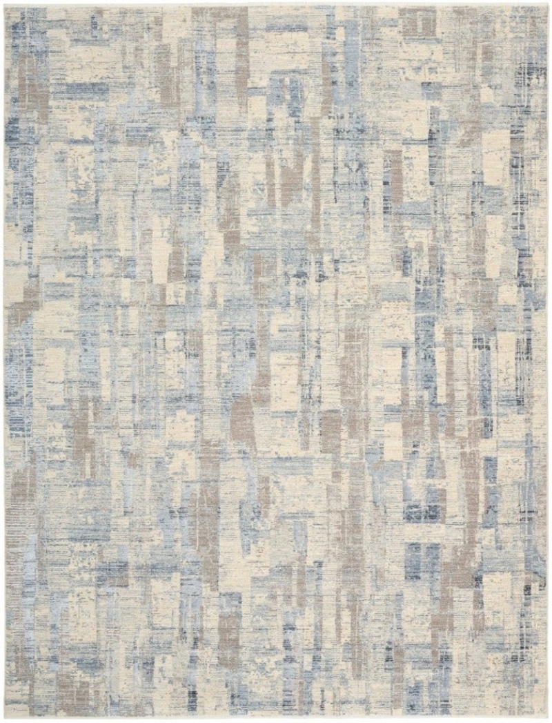 Calvin Klein Drift Blue Beige Drf04 Polyester Contemporary Area Rug - 8 Ft X 10 Ft - Blue Beige