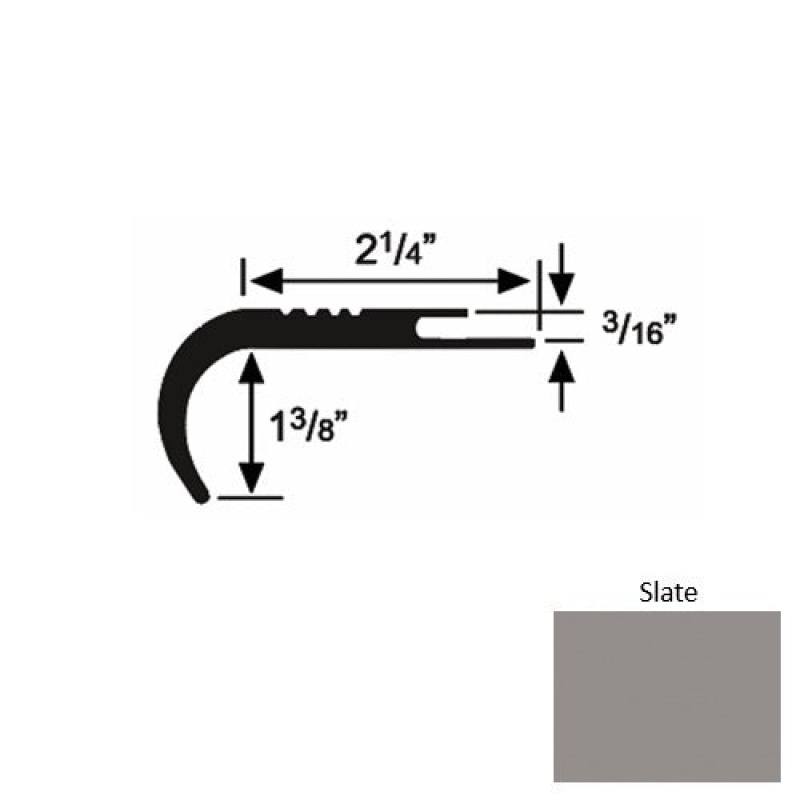 Roppe Solid 18 Slate Rubber Undercut Carpet Nosing