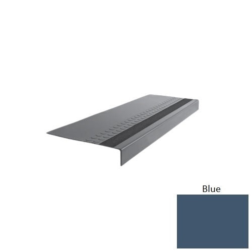 Flextones Blue Type 585 With Flush Carborundum Strip Distinct Designs Rubber - 12" X 72" Stair Tread - Rbt Radial High Profile Design