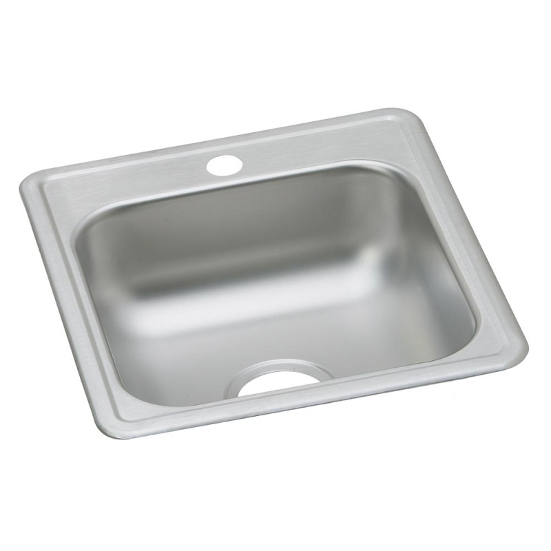 D117191 Dayton Stainless Steel Drop In Single Bowl Bar Sink - 17" X 19" X 6 1/8" With 1 Hole - Stainless Steel