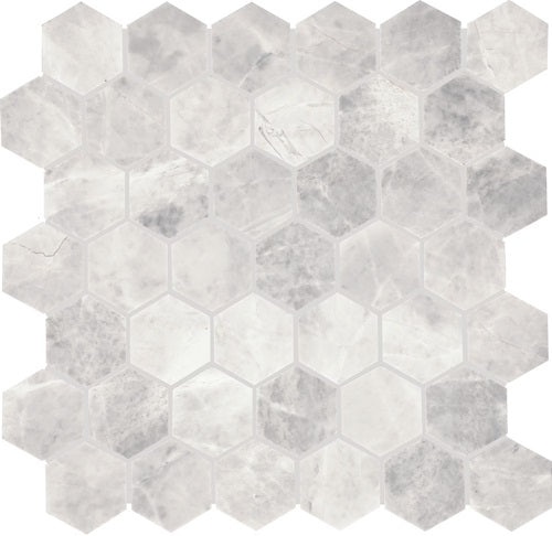 Eclessia Marble Cristallo Marble Mosaic - 2" Hexagon - Honed
