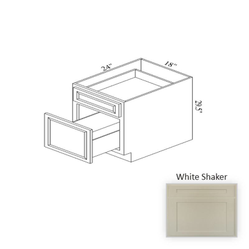 Btc18 White Shaker Wood Kitchen Trash Can Base Cabinet - 18" X 34.5" X 24" (Assembly Required) - White Shaker