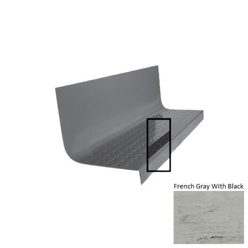 Evolving Styles Creative Elements French Gray With Black Type 1776 With Flush Ribbed / Smooth Insert Distinct Designs Rubber - 20 1/2" X 72" Stair Tread - Rgt Radial Ii Raised Disc Design