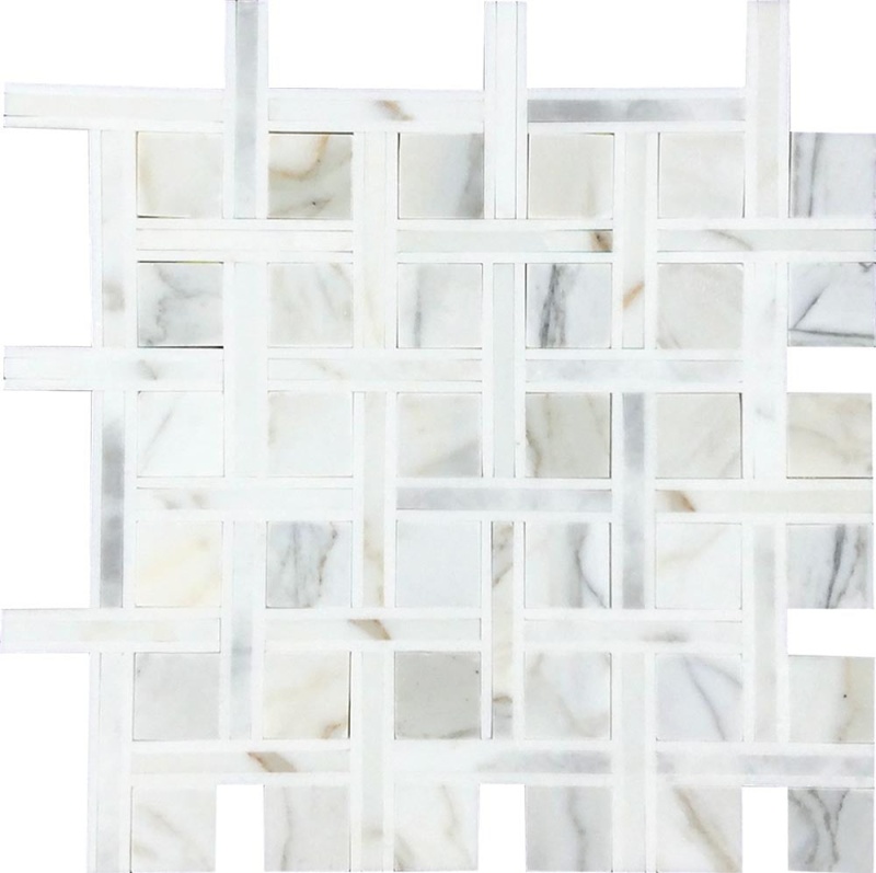 Tuscany Calacatta Gold / Thassos Marble Mosaic - Cortona - Polished