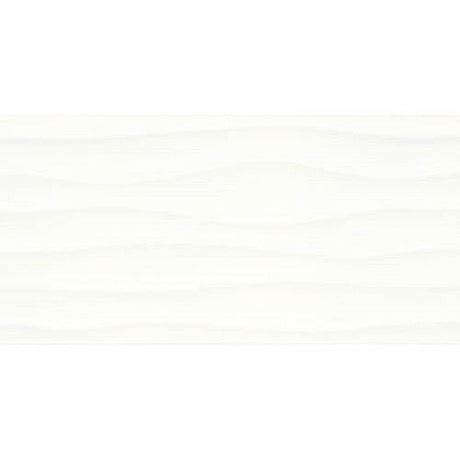 Multitude Origami White Wave Ceramic Tile - Textured - 12" X 24"