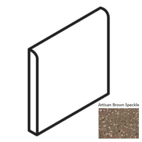 Keystones Unglazed Mosaic Artisan Brown Speckle Porcelain Floor & Wall Trim - 1" X 1" Bullnose - Matte