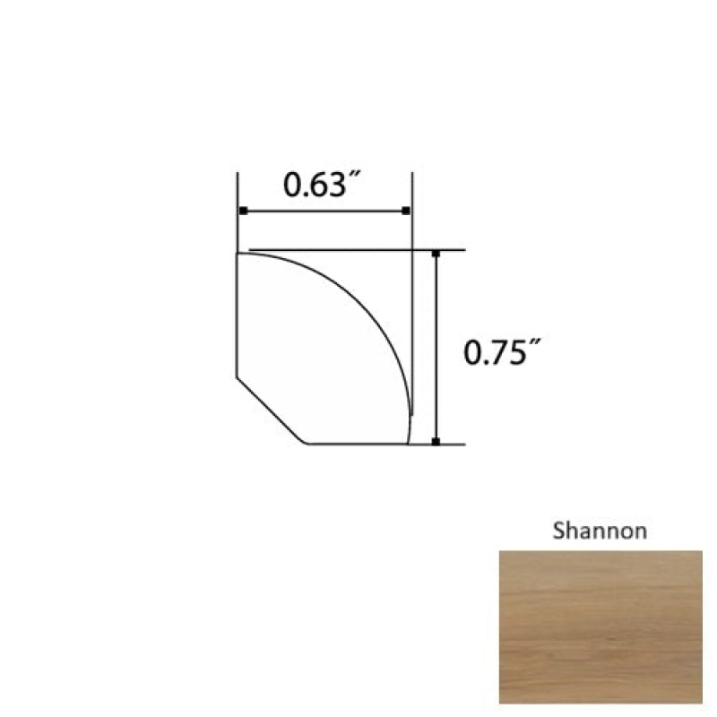 Garnet Shannon Luxury Vinyl Moulding / Trim - 94" Quarter Round - Mineral Enhanced Uv Coating