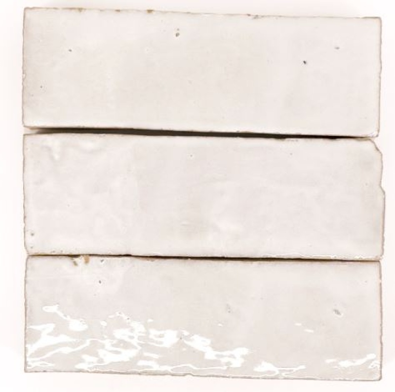 Zellige Classique Atlas White Terracotta Tile - Glossy