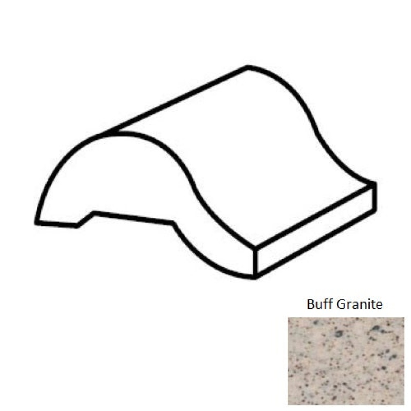 Unglazed Mosaics Buff Granite Porcelain Floor Trim - 1" X 2" Swimming Pool Nosing - Unglazed