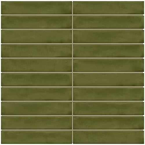 Artcrafted Fern Ceramic Mosaic - 1" X 6" Stacked - Glossy