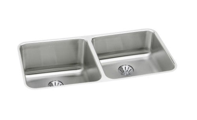 Eluh311810rpd Lustertone Classic Stainless Steel Undermount Double Bowl Kitchen Sink - 30 3/4" X 18 1/2" X 10" - Stainless Steel