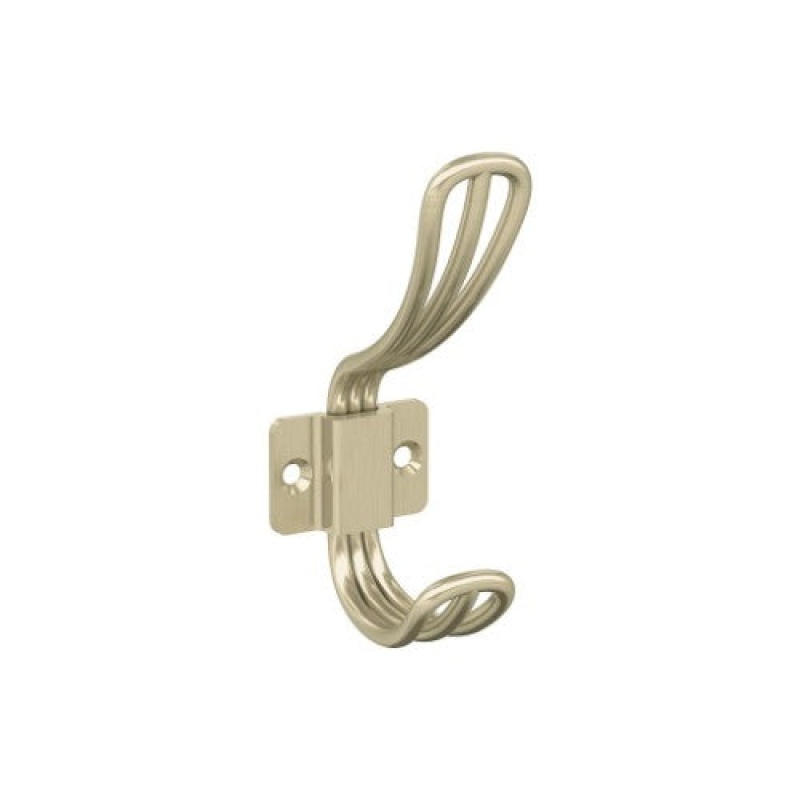 Vinland Zinc Double Prong Decorative Hook - Golden Champagne - 4 11/16" (119 Mm) Length