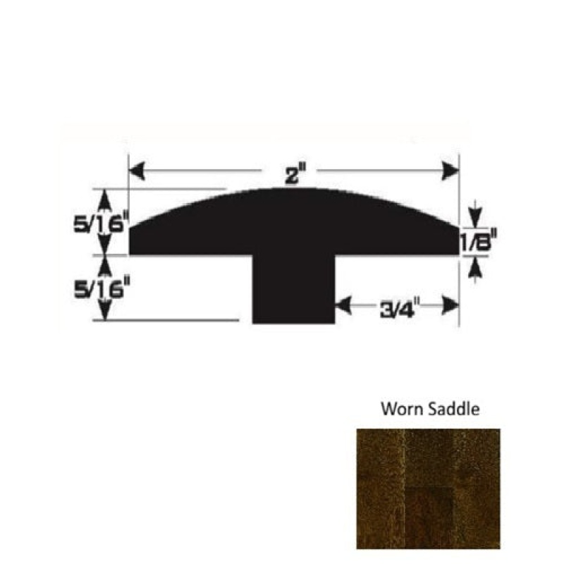 Grand Pacific Worn Saddle Hardwood Moulding / Trim – 90" T Molding, Ultra Low Gloss Urethane