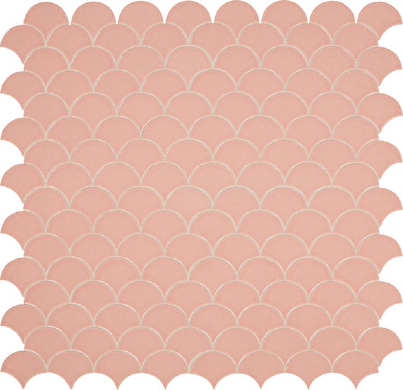 Revalia Remix Charming Peach 3" Fan Glossy Ceramic Mosaic