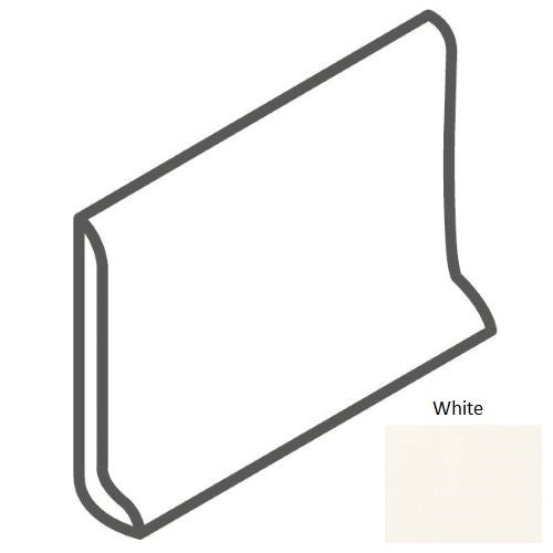 Color Wheel Classic White Ceramic Wall Trim - 6" X 6" Sanitary Cove Base - Semi Gloss