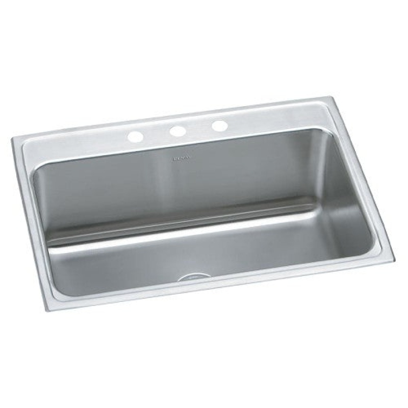 Dlr3122123 Lustertone Classic Stainless Steel Drop In Single Bowl Kitchen Sink - 31" X 22" X 11 5/8" With 3 Holes - Stainless Steel