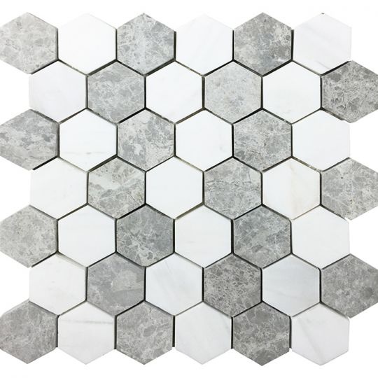 Metropolitan Dolomite Nuvoloso Blend Natural Stone Mosaic - Hexagon - Honed