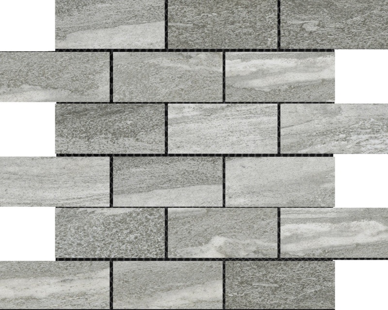 Mood Charcoal Porcelain Mosaic - 2" x 4" Brick - Matte
