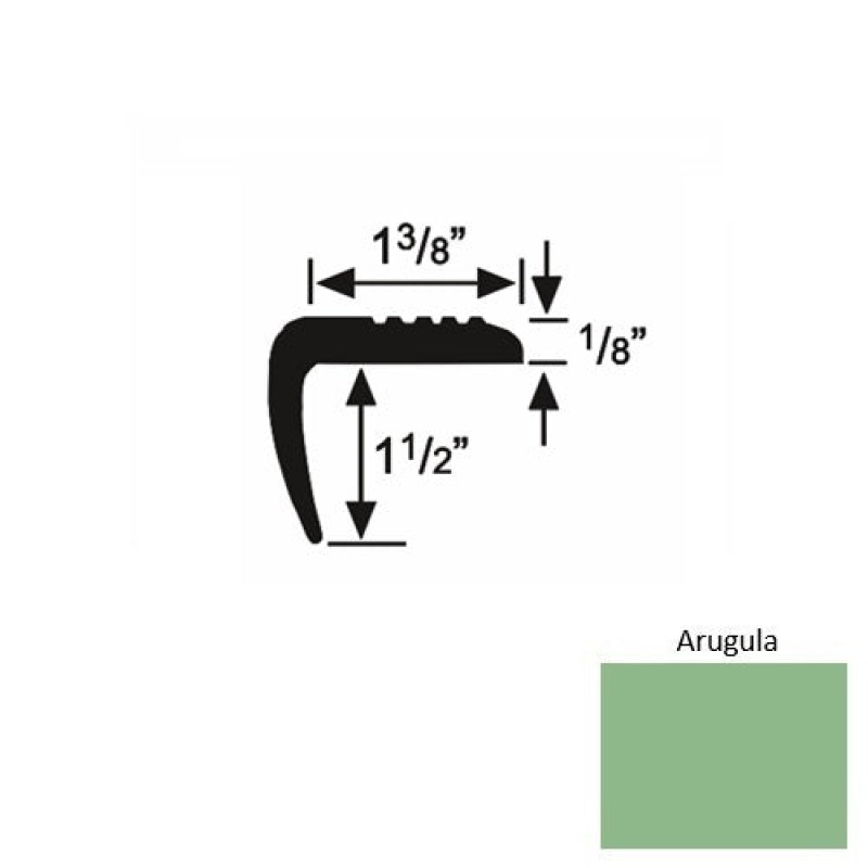 Solid 05 Arugula Rubber Domestic Stair Nosing (Sq) - 1 3/8" X 9 Ft (108")
