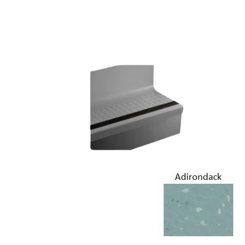 Johnsonite Adirondack Raised Round Rubber Moulding / Trim – 19" x 36" Angle Fit Speckled Stair Tread with Riser (Sq), B…