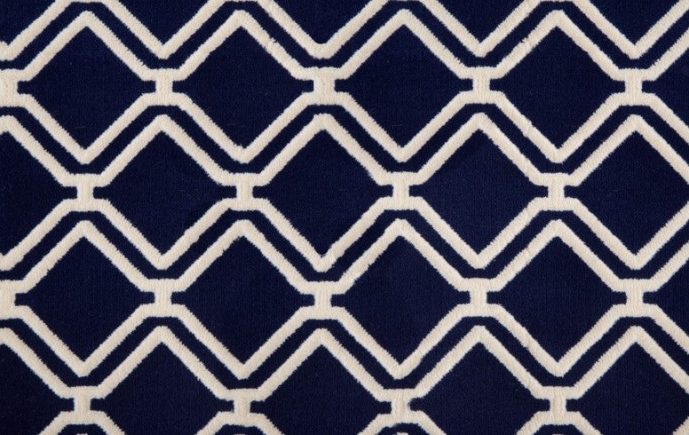 Bristol York Navy Polypropylene & Polysilk Carpet - Pattern