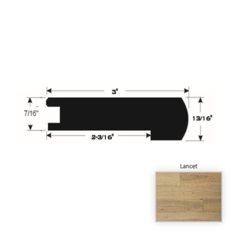 Contempo European White Oak Lancet Hardwood Moulding / Trim - 90" Flush Stair Nose - Ultra Matte Polyurethane
