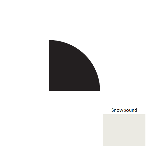 Johnsonite Snowbound Rubber Moulding / Trim - 3/4" X 8 Ft (96") X 3/4" Millwork Quarter Round - Millwork Quarter Round