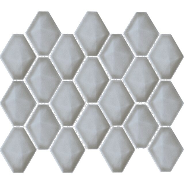 Artisan Grey Ceramic Mosaic - Diamond - Glossy