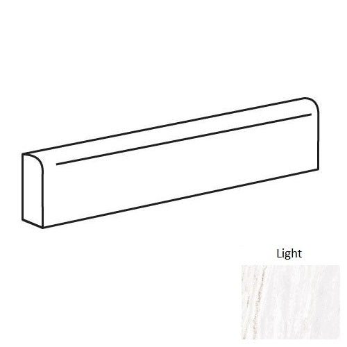 Bellagio Light Porcelain Floor & Wall Trim - 3" X 24" Bullnose - Natural