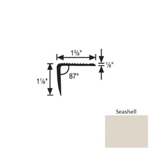 Flextones Seashell Vinyl 189 Top Set Stair Nosing - 1 3/8" X 12 Ft - Thermoplastic