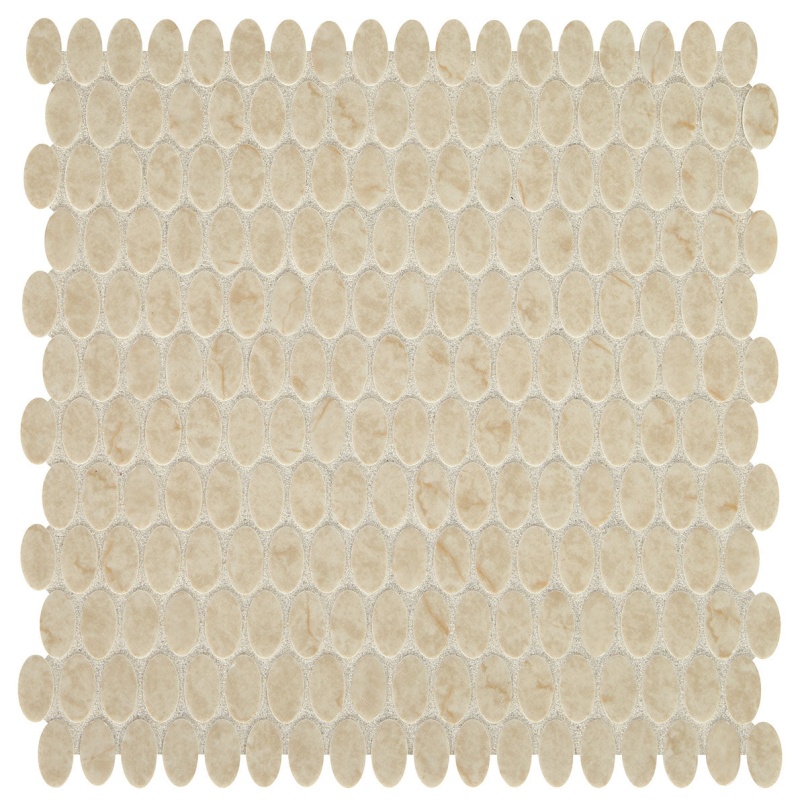 Statuette Harbor Beige Glass Mosaic - Oval - Matte