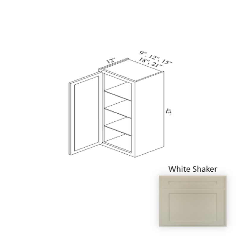 White Shaker Wood Kitchen Wall Cabinet