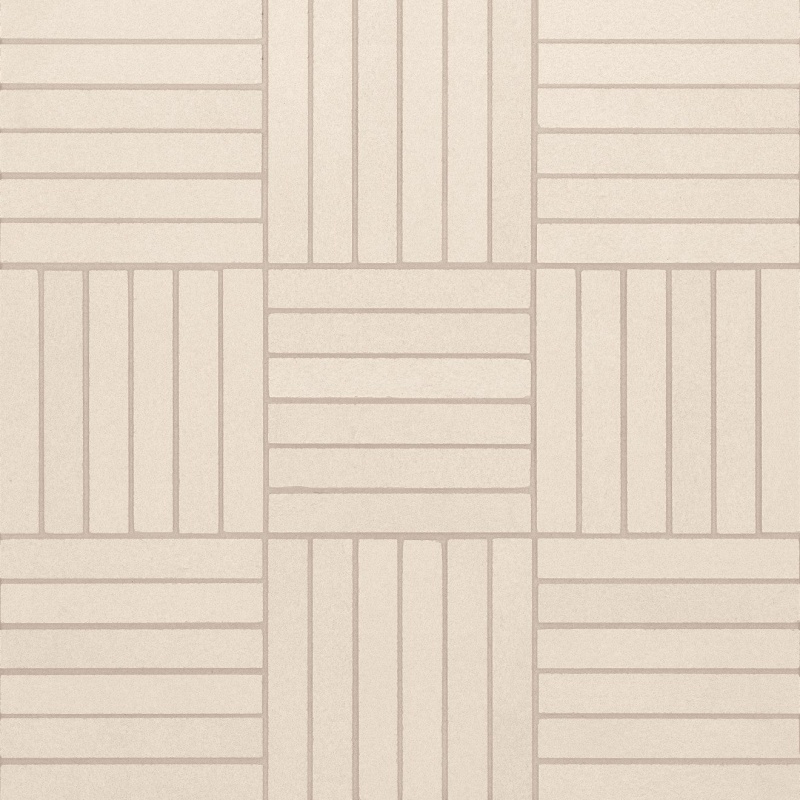 Sahara White Porcelain Mosaic - 5/8" X 4" Crosshatch - Matte