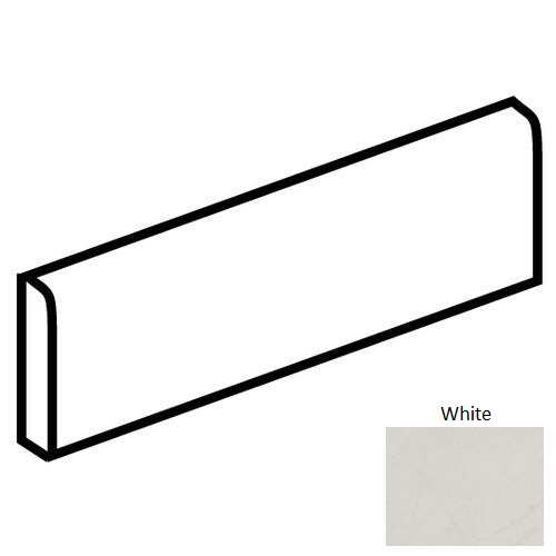 Core Fundamentals Prime White Ceramic Wall Trim - 3" X 10" Bullnose - Matte