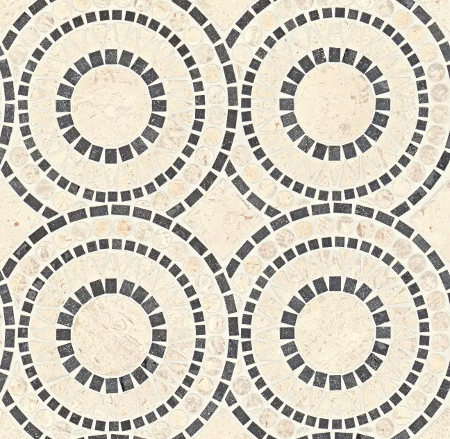 Solis Myra Beige / Basalt Marble Mosaic - Honed